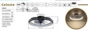 Lustra LED cu ventilator si telecomanda CELESTE 03643 GL