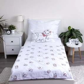 Lenjerie de pat pentru copii albă din bumbac pentru pătuț 100x135 cm Marie Cat "Bow" – Jerry Fabrics