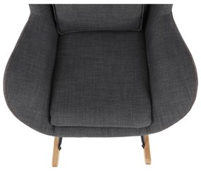 Fotoliu balansoar, material textil gri/lemn, HARPER