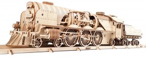 Tren V-Express cu aburi - Puzzle 3D Modele Mecanice