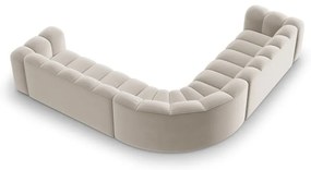 Colțar modular crem cu tapițerie din catifea Lupine – Micadoni