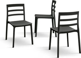 Set 4 scaune RIGATO -POLIPROPILENA- HORECA - NEGRU