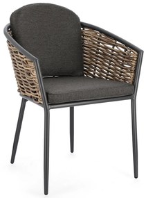 Scaun de grădină gri din metal Maribela – Bizzotto