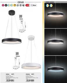 Lustra LED cu telecomanda design modern Ceilo alb 48cm