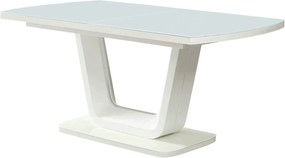 Masa extensibila OLAV, alb, sticla temperata, 160/200x90x75 cm