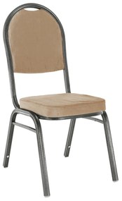 Scaun,  ţesătură bej/cadru gri, JEFF 2 NEW