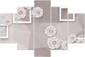 Tablou - Imagine flori bej (150x105 cm)