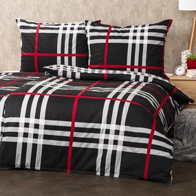 Lenjerie flanelă 4Home Cub negru, 220 x 200 cm, 2 buc. 70 x 90 cm