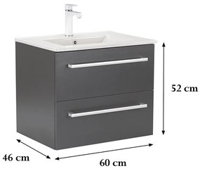 Dulap inferior Vario Clam 60 cu lavoar antracit-antracit