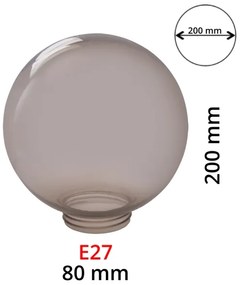 Abajur fumuriu de rezervă pentru aplice E27 d. 20 cm