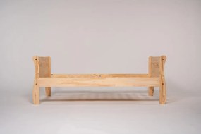 Pat pentru copii în culoare naturală din lemn de pin cu somieră 90x200 cm Roma – Adeko