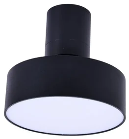 Plafoniera LED tip spot aplicat din metal negru reglabila Ovidia D-14cm