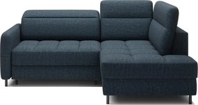 Colțar albastru extensibil/cu spațiu de depozitare cu tapițerie din catifea (cu colț pe partea dreaptă/în formă de ”L”) Barea – ELTAP