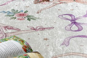BAMBINO 61600 covor lavabil Balerina, pentru copii anti-alunecare - cremă / roz