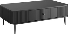 Măsuță de cafea Vesper 103x60 cm cu sertar - negru / picioare negre
