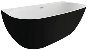 Cada de baie freestanding Spatio Sari, acril, negru mat, 160x80 cm