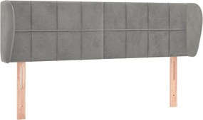 vidaXL Tăblie de pat cu aripioare gri deschis 147x23x78/88 cm catifea