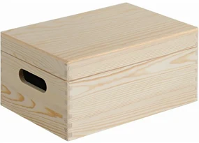 Kesper 69401 Cutie de depozitare cu capac rabatabil din pin 29 x 19 x 13,5 cm, S