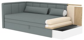 Canapea gri închis extensibilă/cu spațiu de depozitare cu tapițerie din chenille 214 cm Fulgeo – ELTAP