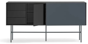 Comodă joasă cu ușă glisantă negru-gri antracit 180x91 cm Nube – Teulat