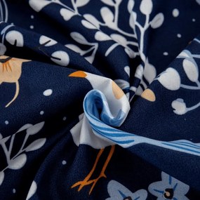 Cearsaf din microfibra DENIM BIRDS albastru 180x200 cm