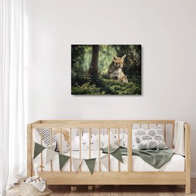 Tablou pe sticlă cu vulpe (70x50 cm)