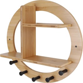 Raft ARTID TYP 1, stejar/negru, lemn/otel, 46x10x41 cm