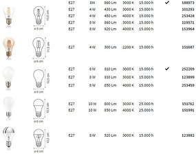 Bec LED dimabil E27 08W GOCCIA BIANCO 3000K 252209 IDL