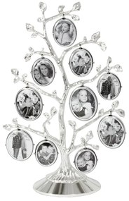 Ramă foto argintie de sine stătătoare din metal 27x18 cm Family Tree – Zilverstad