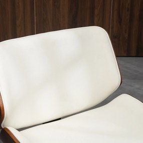 HOMCOM Set de 2 scaune pentru sufragerie stil vintage șezut tapițerie sintetică 51,5 x 53 x 79,5 cm alb maro | Aosom Romania