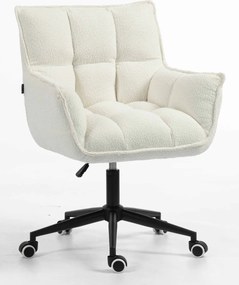 HR560K Scaun Crem din Boucle cu Bază Neagră