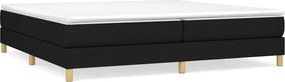 vidaXL Pat box spring cu saltea, negru, 200x200 cm, textil