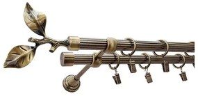 Galerie dubla striata - Galaz /19 - aur antic (Alege marime: 280 cm)