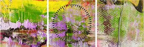 Tablou cu abstracție - pictura (cu ceas) (90x30 cm)