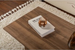 Măsuță de cafea maro închis cu aspect de lemn de nuc 60x119 cm Sabin – Kalune Design