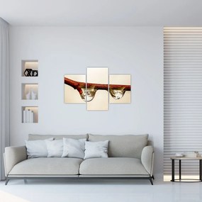 Tablou cu picături de apă pe creangă (90x60 cm)