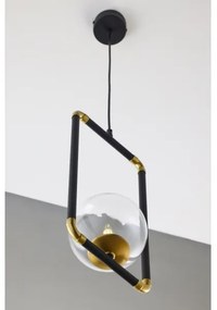 Lustră pe cablu Jupiter 2023 ZAFRA 1xG9/10W/230V negru/auriu/transparent