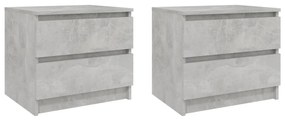 806202 vidaXL Noptiere, 2 buc., gri beton, 50x39x43,5 cm, PAL