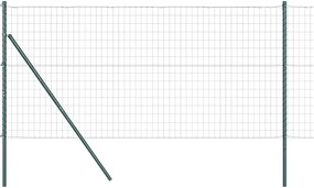 vidaXL Gard cu Stâlp Verde 1 x 25 m Oțel și PVC
