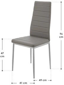 Jusky Set 2 scaune de sufragerie Loja - gri