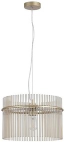 Lustra suspendata metal auriu, tije din sticla Swizzle