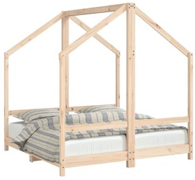 3200592 vidaXL Cadru de pat pentru copii, 2x(70x140) cm, lemn masiv de pin