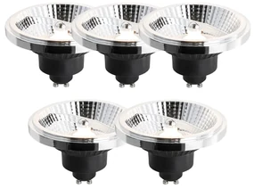 Set de 5 becuri LED GU10 cu 3 trepte de intensitate luminoasă, dimabile, 111 mm, 10,5 W, 770 lm, 3000 K