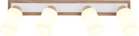 Globo 15977-4 - Spoturi ROWENA 4xE27/60W/230V stejar/alb