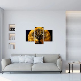 Tablou cu luna și siluete (90x60 cm)