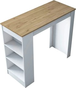 Masa JA103-2345, stejar/alb, PAL melaminat, 120x50x100 cm