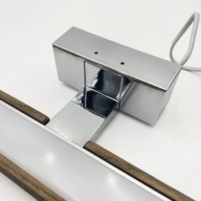 Brilagi - LED Iluminare pentru oglindă de baie WOODY MIRROR 3în1 LED/12W/230V IP44 crom/stejar-nuc