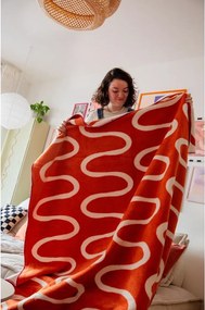 Pătură portocalie 150x200 cm Swirl – noo.ma