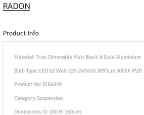 Lustra LED suspendata design modern RADON