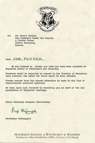 Poster de artă Harry Potter - Acceptance Letter